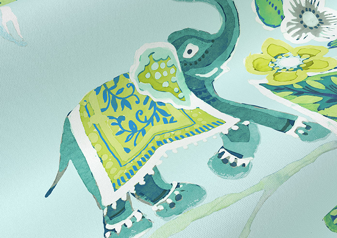 Gujarat, Cyan - Made to Measure Curtain - Image 4